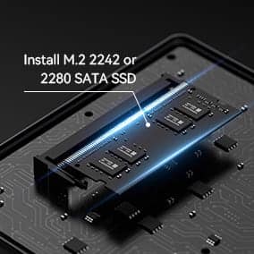 Install M.2 2242 or 2280 SATA SSD