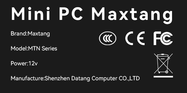 Maxtang Mini PC Lable