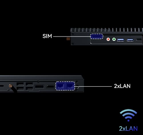 Dual LANs and SIM Card Slot