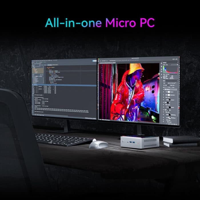 All-in-one Micro PC with Dual Displays